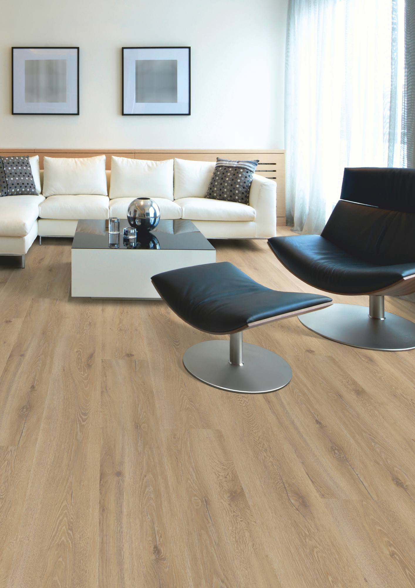 Landhausdiele Erdnusseiche im Wohnzimmer
