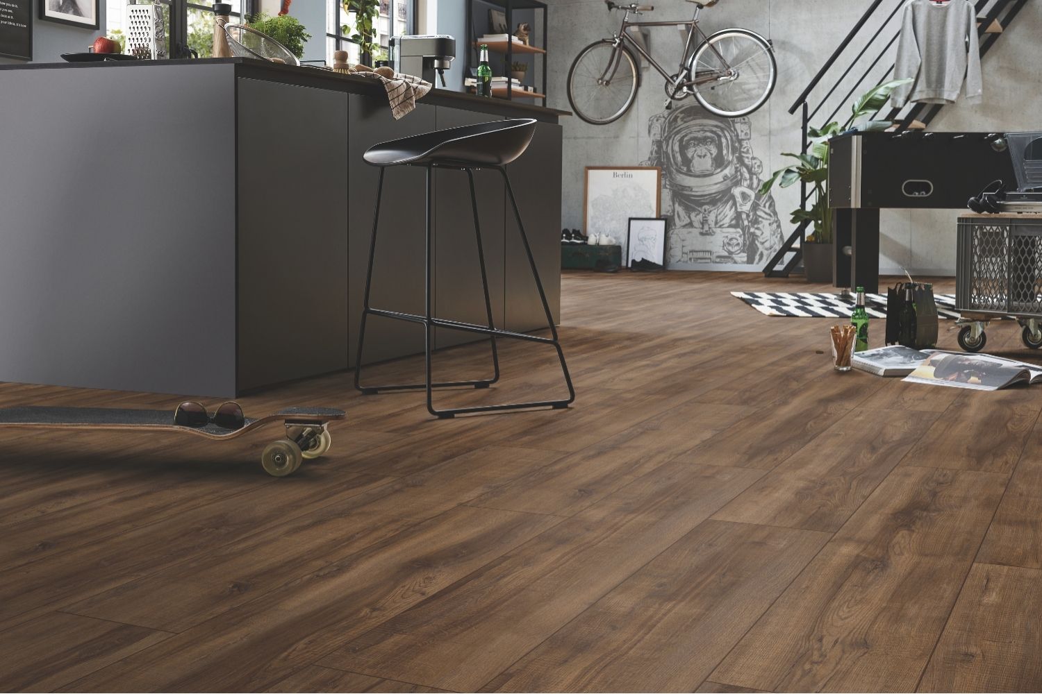 Laminatboden eiche dark coffee