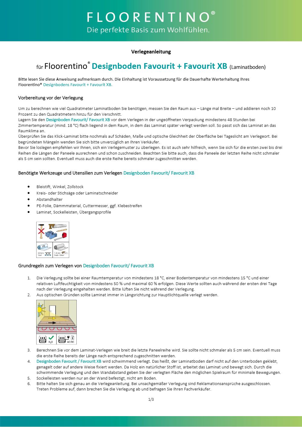 Favourit Laminatboden - Verlegeanleitung